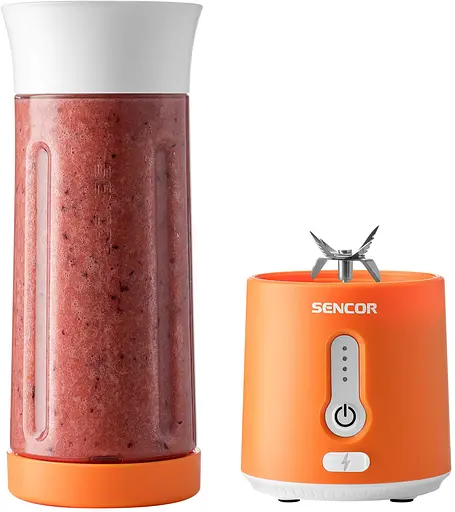 Блендер Sencor портативний для смузі 150Вт чаша-500мл USB-C біло-помаранчевий - фото 2
