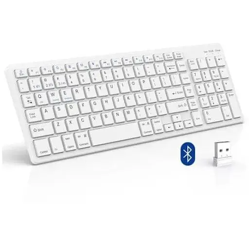 Бездротова клавіатура, Bluetooth клавіатура з перезаряджається, Bluetooth 5.0 + 2.4G дворежимна клавіатура з цифровою панеллю