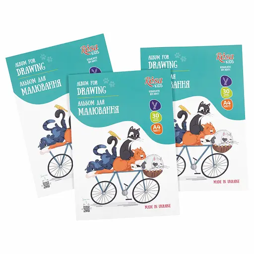 Альбом-склейка для малювання Cats on a Вicycle А4 100г/м2 30л ROSA Kids - фото 2