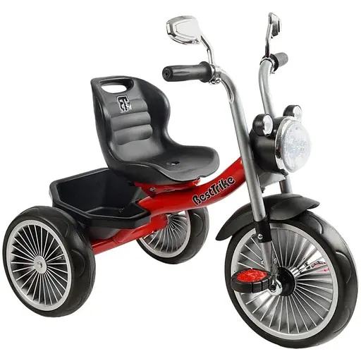 Трехколесный велосипед Best Trike BS-69116 с музыкальной фарой и корзиной красный