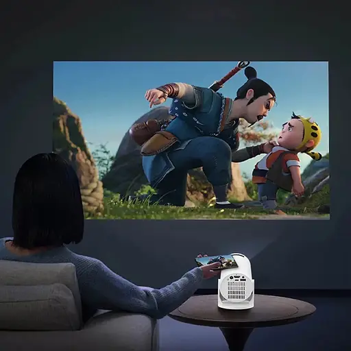 Портативный домашний проектор Rotundity M5 с WiFi и пультом для просмотра фильмов Широкоэкранный 16:9 Белый - фото 6