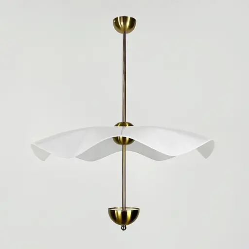 Латунный светильник с белым волнистым плафоном Ø 60 см Ст. SGA3-600-1 AB | Line F - фото 5
