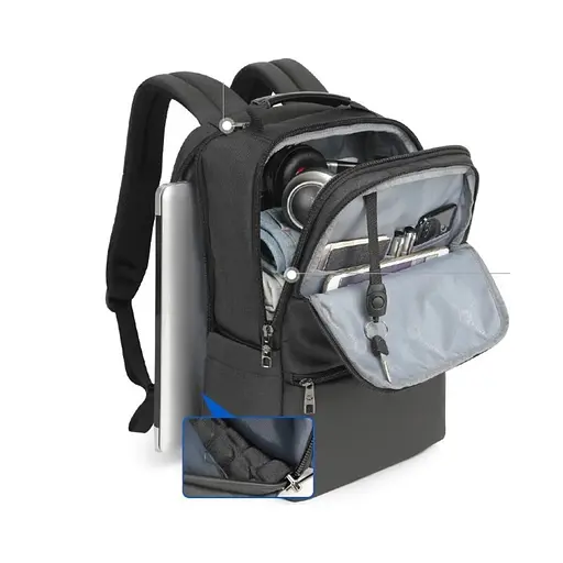 Рюкзак міський офисний Tigernu T-B3905 25л з USB для ноутбука 15.6" Black (17054) - фото 4