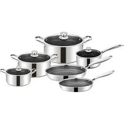 Набір посуду Cheffinger cf-ps1010 антипригарне покриття нержавіюча сталь 10 предметів - фото 1