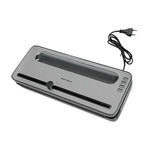 Побутовий вакууматор Grunhelm GV 104 BI ширина герметизації 2 мм пакувальник для сухих вологих харчових продуктів Сірий - фото 2