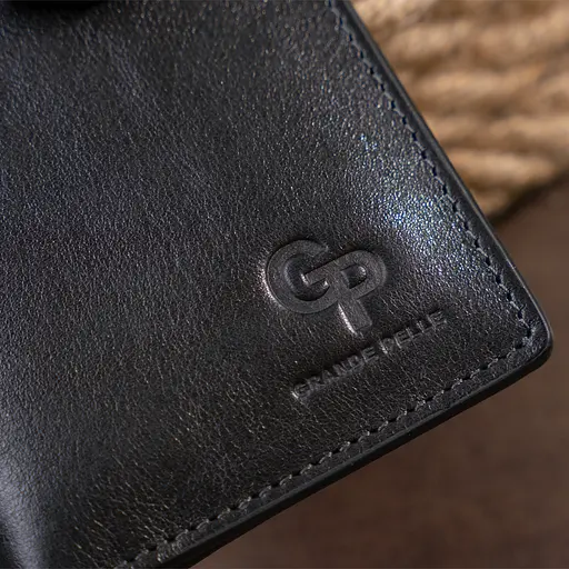 Мужской кожаный кошелек Grande Pelle 9х18х1.5 см acs0016023 - фото 8