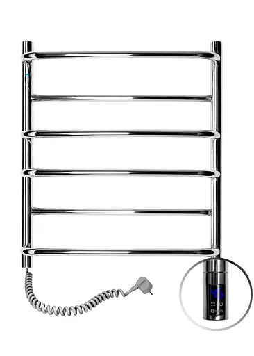 Электрический полотенцесушитель Navin Омега 530x600 Sensor левый с таймером 10-015133-5360, Хром, Левое, Электронный - фото 1