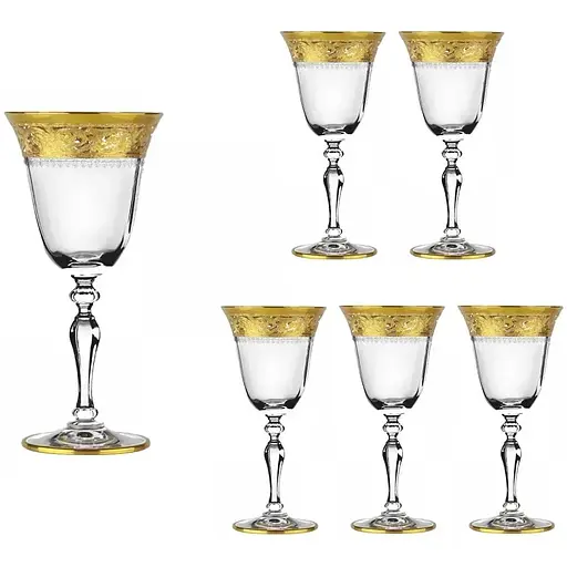 Набір келихів для напоїв Lora Версаль 255 мл 6 шт. Gold NGC35SETGLASS