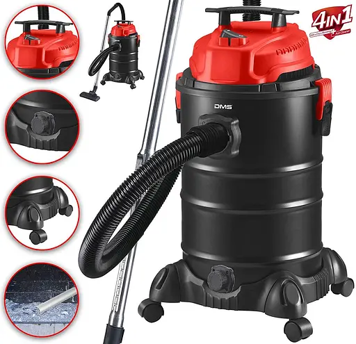 Пылесос DMS 4in1 1800 Вт с розеткой 220 Вт промышленный многоцелевой 30 л - фото 2