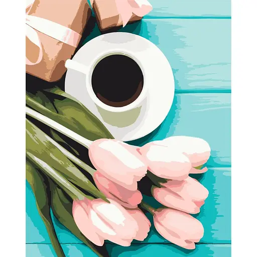 Картина за номерами Тюльпани до кави Brushme 40x50 см кольорова 000276567