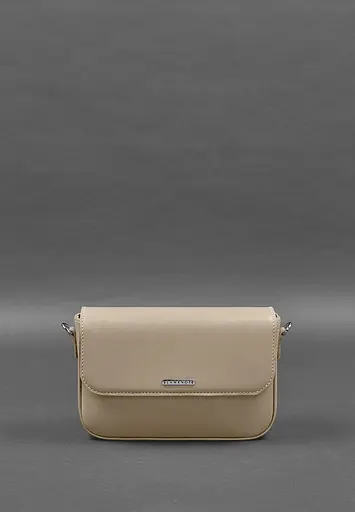 Женская кожаная сумка Mary светло-бежевая - фото 4