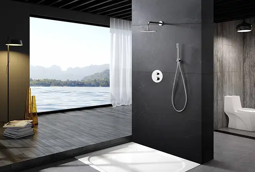 Душова система прихованого монтажу з термостатом Imex Monza хром GTM039, Хром - фото 2