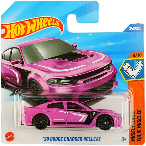 Базовая машинка Hot Wheels Muscle Mania 20 Dodge Charger Hellcat розовая (5785) JBB45-N522