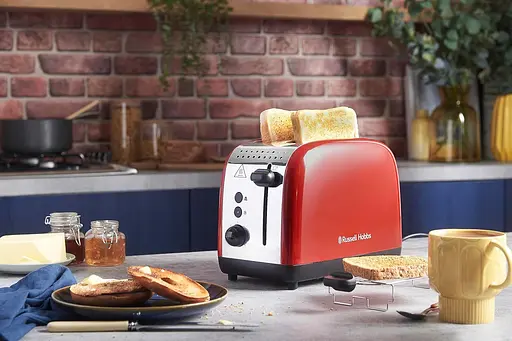 Тостер Russell Hobbs Colours Plus 1600 Вт нержав. підігрів розморозка червоний - фото 4