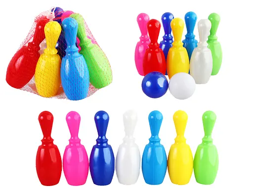 Кеглі малі Бамсик, 7 шт., 2 кулі, в сітці, 19x23x23 см, 024/2