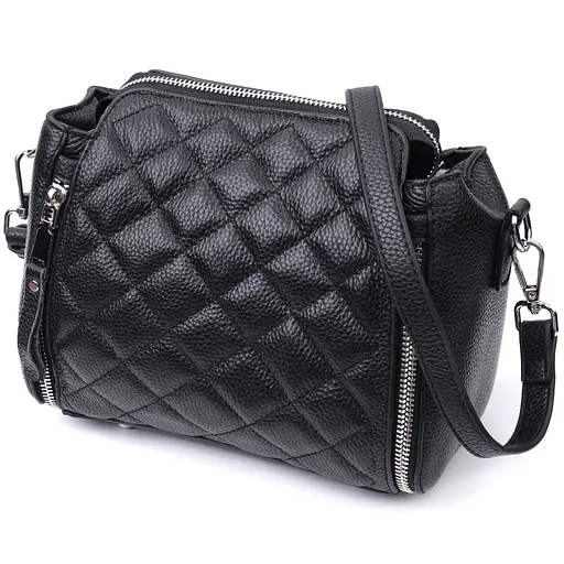 Женская сумка Vintage с ромбовидным узором из натуральной кожи 22х18х11 см sum0027013 - фото 2