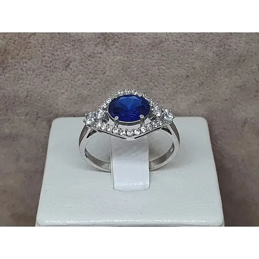 Срібне кільце Агні Прага з сапфіром. 1579/9р-HSPH 18,5 - фото 4