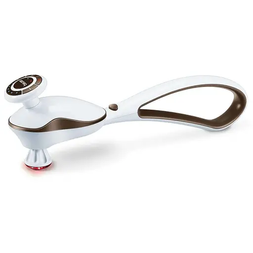 Beurer Масажер для тіла, літій-іонний акум., 0,9кг, 120 хв роботи, 5 режимів, 4 насадки, біло-коричневий