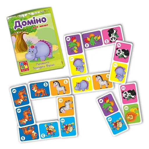 Дитяча настільна гра Доміно "Зоопарк" Vladi Toys VT2100-07, 28 плиток - фото 3