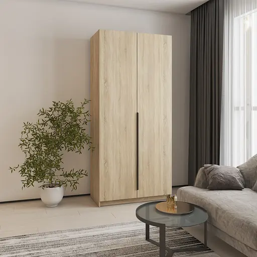 Шафа 2-дверна MebelStar Оскар ДСП BG, стандарт 100x52x220 см Дуб сонома (MBS-4487)