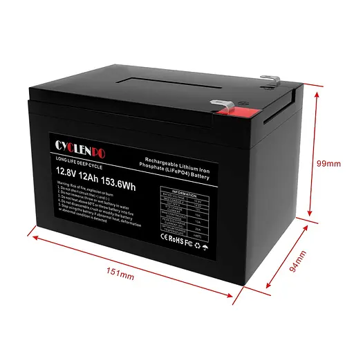 Аккумуляторная батарея литий-железо-фосфатная 12.8В 12Ач Cyclen 12.8V 12AH LiFePo4 (44-00076) - фото 6