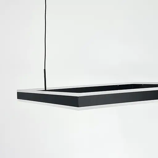Люстра з підвісним квадратом у чорному корпусі 60 см | Арт. 303S-600 BK | Line F - фото 3