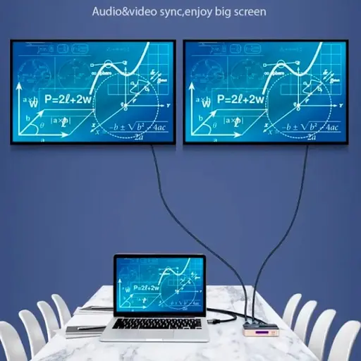 Сплітер Vention 1 In 2 Out HDMI Splitter 4K 30Hz Gold Aluminum Alloy Type EU Standard (ACBG0-EU) - фото 6