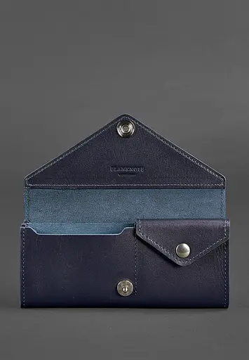 Женский кожаный кошелек Керри 1.0 темно-синий - фото 4