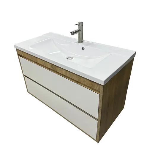 Раковина накладна Adamant QUANTO 100, прямокутна, з сифоном Click-Clack + змішувач (4824296207901) - фото 3