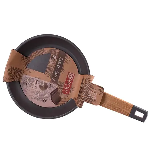 Сковорода алюминиевая ⌀ 20см с антипригарным гранитным покрытием TS Kitchen сковорода для жарки Черная - фото 5