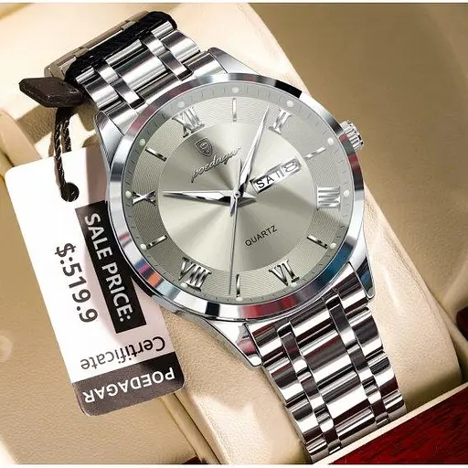 Мужские наручные часы Poedagar Berlin (Серебристый) - фото 7