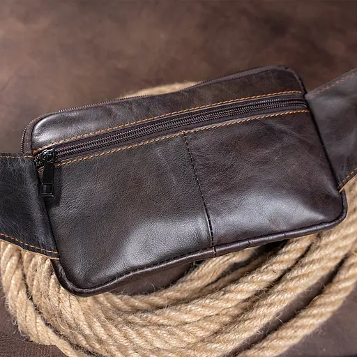 Чоловіча шкіряна сумка на пояс Vintage 20х13х3 см sum0014990 - фото 7