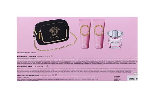 Подарочный Набор Versace Bright Crystal туалетная вода, гель для душа, косметичка, лосьон для тела - фото 3