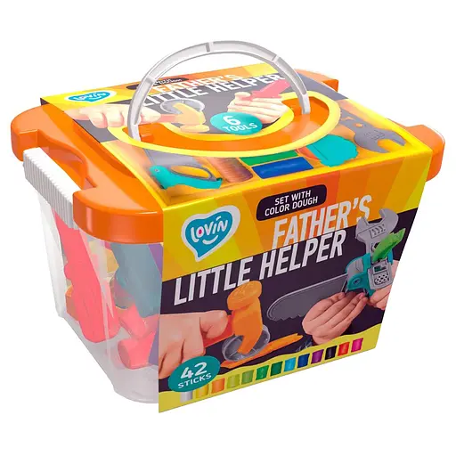 Набор теста для лепки "Father's Little Helper" ТМ Lovin 41147, 42 цвета в боксе - фото 1