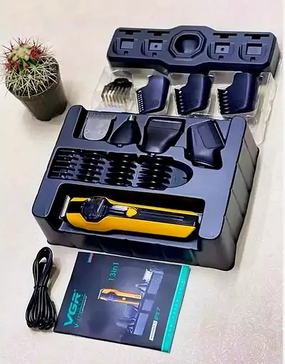 Стайлер триммер VGR V-173 13в1 з насадками (Жовтий) - фото 5