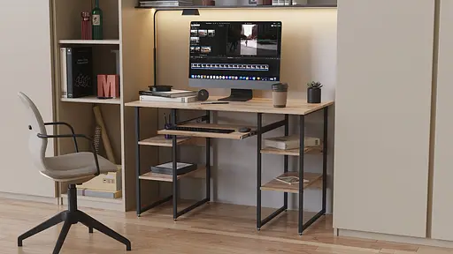 Компьютерный стол Ferrum-decor Скай 75x140x60 белый ДСП Дуб Сонома 16мм (FRD-101082)