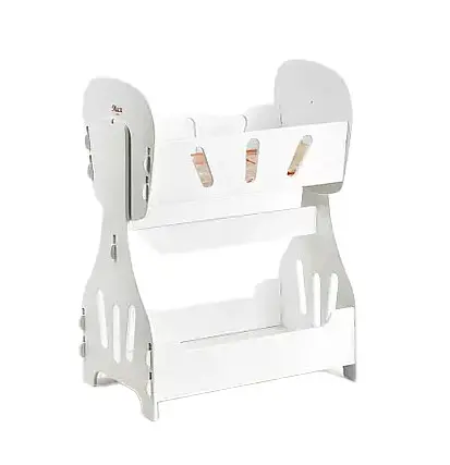 Кроватка для кукол двухярусная, качалка 8005Б МАСЯ белая, в коробке - фото 1