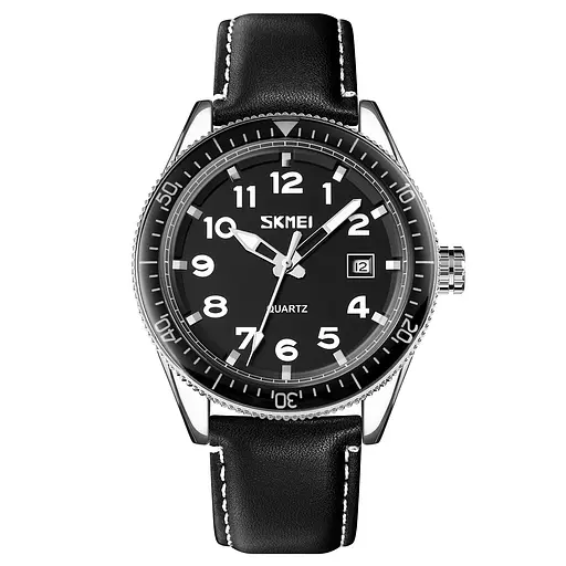 Наручний годинник чоловічий 9232LSIBK Silver-Black Leather Skmei acs0029857 - фото 1