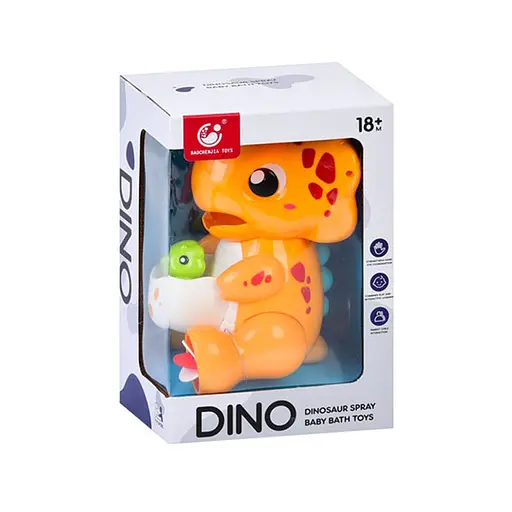 Детская игрушка для купания "Динозаврик" 9928-9929(Orange) 21 см, водопад, присоски