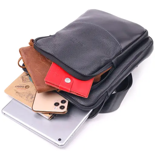 Чоловіча шкіряна сумка SHVIGEL 22х24х4 см sum0022393 - фото 6