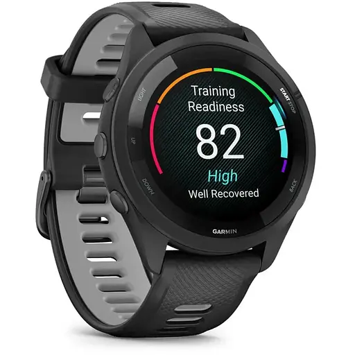 Смарт-часы Garmin Forerunner 265 с черным силиконовым ремешком черного цвета - фото 2