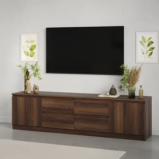 Тумба під телевізор MebelStar Нео 4Ш2Д 200x43x53 см Дуб бурштиновий (MBS-1267)