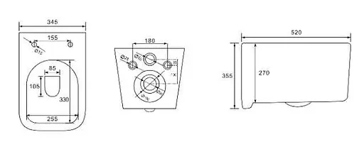 Унитаз подвесной Volle Carol Rimless сиденье duroplast, white 1323.001000, Белый - фото 2