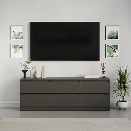 Тумба під телевізор MebelStar Нео 6Ш 150x43x53 см Антрацит (MBS-1284) - фото 2