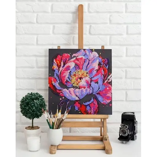 Набор-меди для вышивки бисером "Цветить время" AMB-104 на натуральном полотне - фото 5