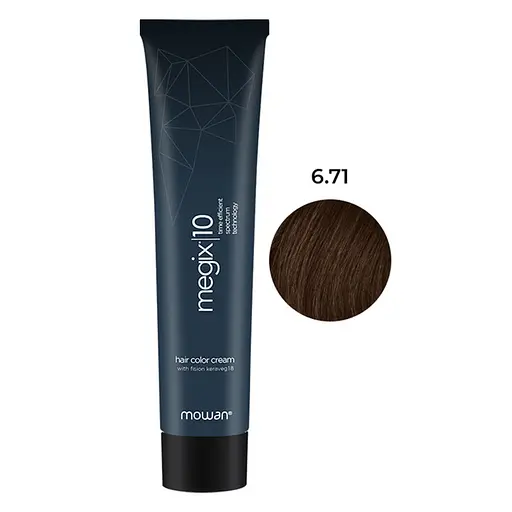 Краска для волос с низким содержанием аммиака Megix10 Mowan 6.71 холодный темный бордовый блонд 100 мл - фото 1