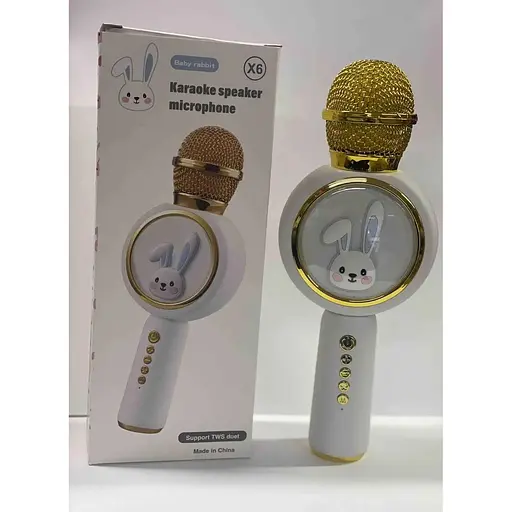 Микрофон G-Toys Караоке Karaoke speaker X6 White, беспроводной - фото 2