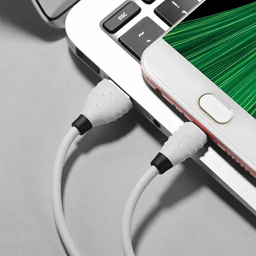 Кабель Hoco X27 USB to MicroUSB 1,2 м белый - фото 1