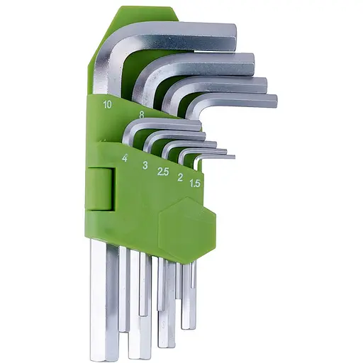 Набір ключів шестигранних Alloid вигнутих 1.5-10 мм 9 предметів (HS-0912) - фото 1