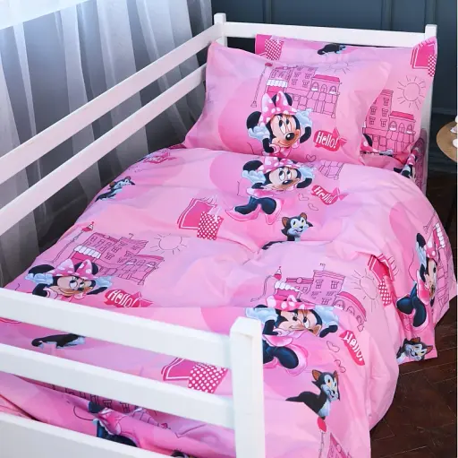 Комплект постільної білизни MirSon Ranforce Elite 17-0703 Hello Minnie 2 x 160 x 220 см рожевий (2200010500462)